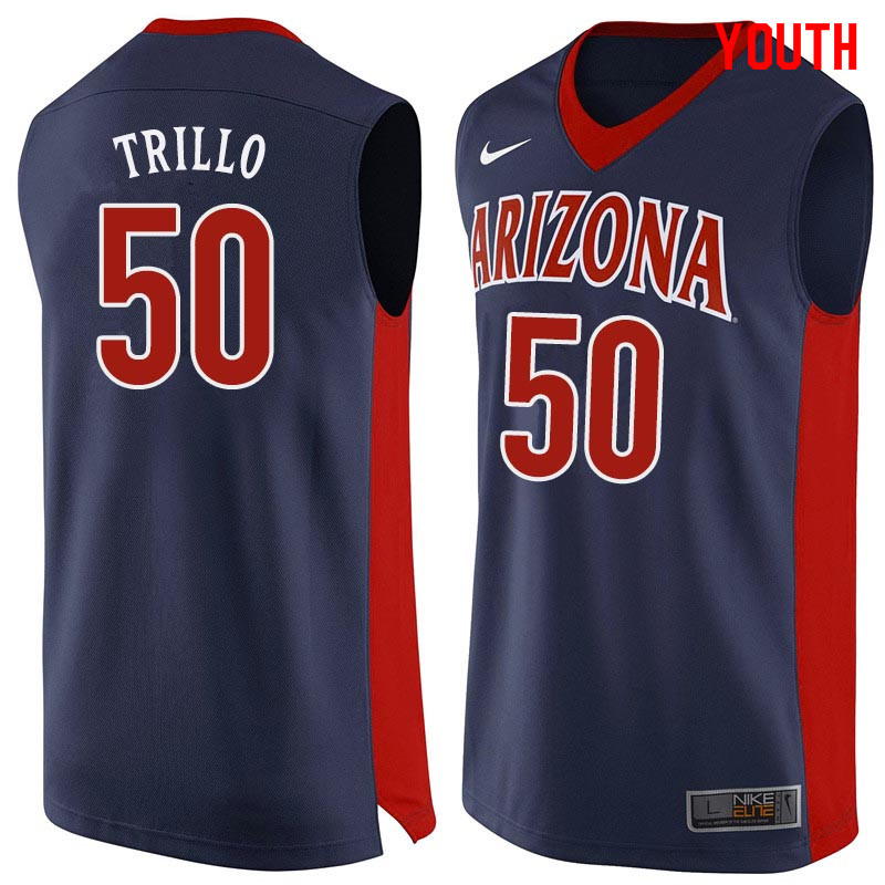Youth Arizona Wildcats #50 Tyler Trillo College Basketball Jerseys Sale-Navy